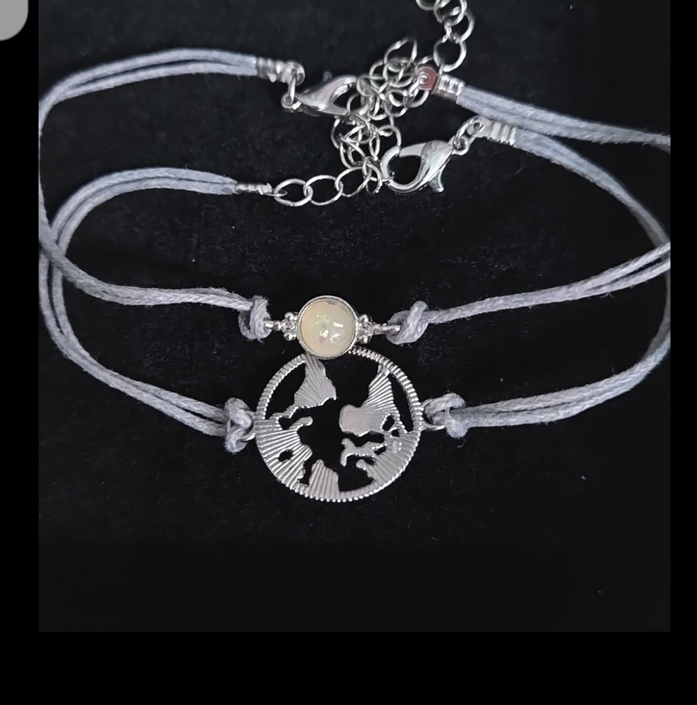 Silver and White  Bracelet Set